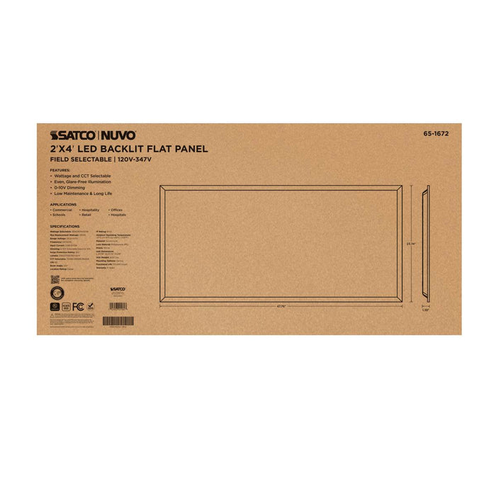 Flat Panel Nuvo 65-1672 30/40/50 Wattage Selectable LED 2ft x 4ft Backlit Panel - 35K/4K/5K CCT Selectable - 120-347 Range Voltage - White Finish Nuvo