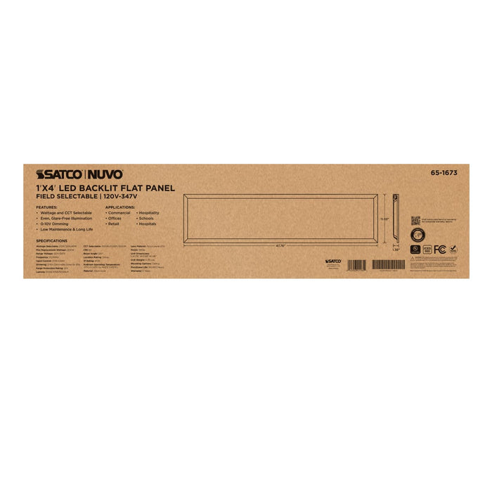 Flat Panel Nuvo 65-1673 20/30/40 Wattage Selectable LED 1ft x 4ft Backlit Panel - 35K/4K/5K CCT Selectable - 120-347 Range Voltage - White Finish Nuvo