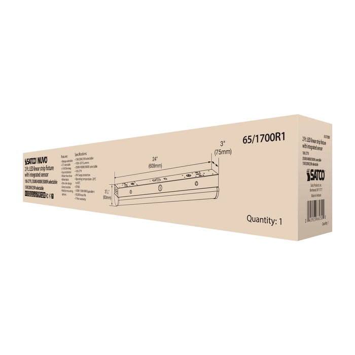 Strip Light Nuvo 65-1700R1 2 Foot LED Linear Strip Light - Field Selectable - With Sensor - White Finish Nuvo