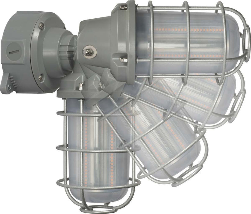 Vapor Proof Nuvo 65-172 LED Adjustable Vapor Tight Fixture - 20W - 4000K - Gray Finish - 100-277V Nuvo