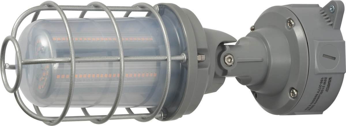 Vapor Proof Nuvo 65-172 LED Adjustable Vapor Tight Fixture - 20W - 4000K - Gray Finish - 100-277V Nuvo