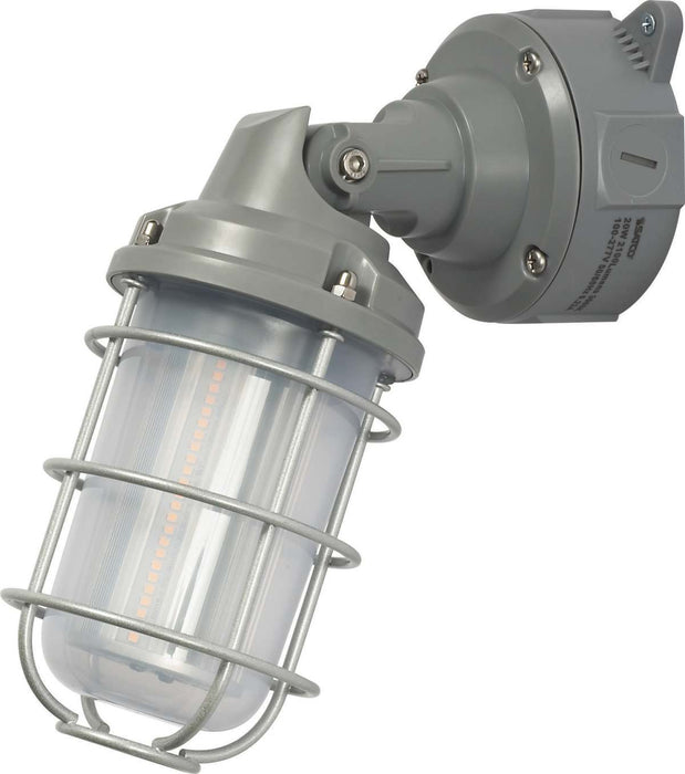 Vapor Proof Nuvo 65-173 LED Adjustable Vapor Tight Fixture - 20W - 5000K - Gray Finish - 100-277V Nuvo