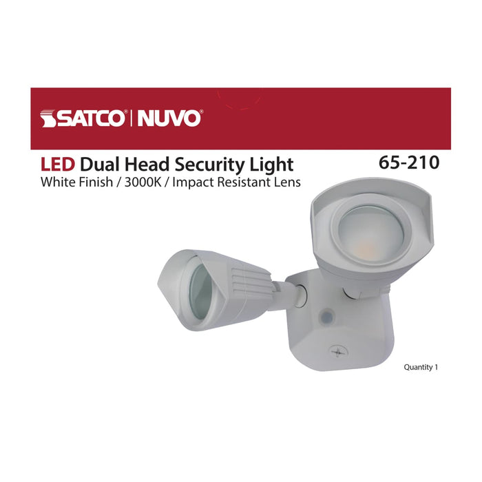 Security Lighting Nuvo 65-210 LED Security Light - Dual Head - White Finish - 3000K Nuvo