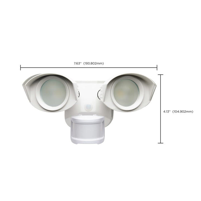 Security Lighting Nuvo 65-211 LED Security Light - Dual Head - White Finish - 3000K - Motion Sensor Nuvo