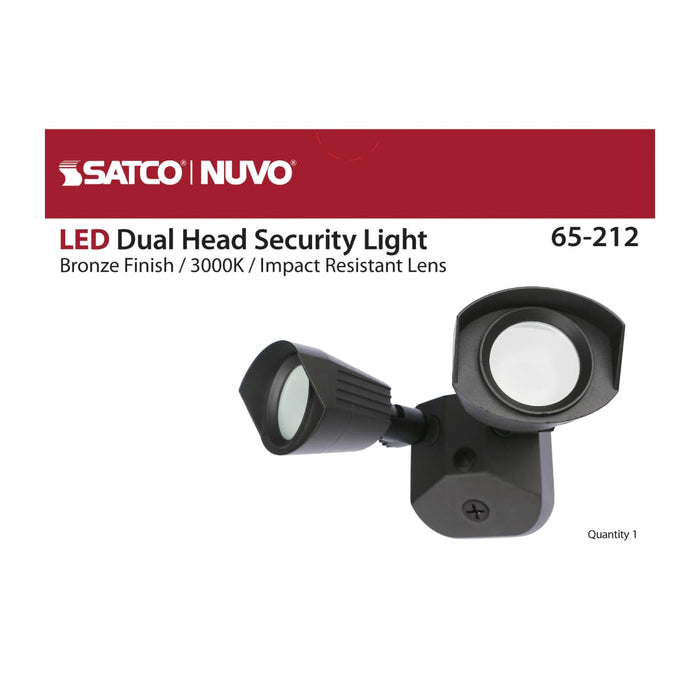 Security Lighting Nuvo 65-212 LED Security Light - Dual Head - Bronze Finish - 3000K Nuvo