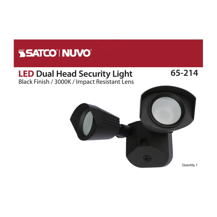 Security Lighting Nuvo 65-214 LED Security Light - Dual Head - Black Finish - 3000K Nuvo