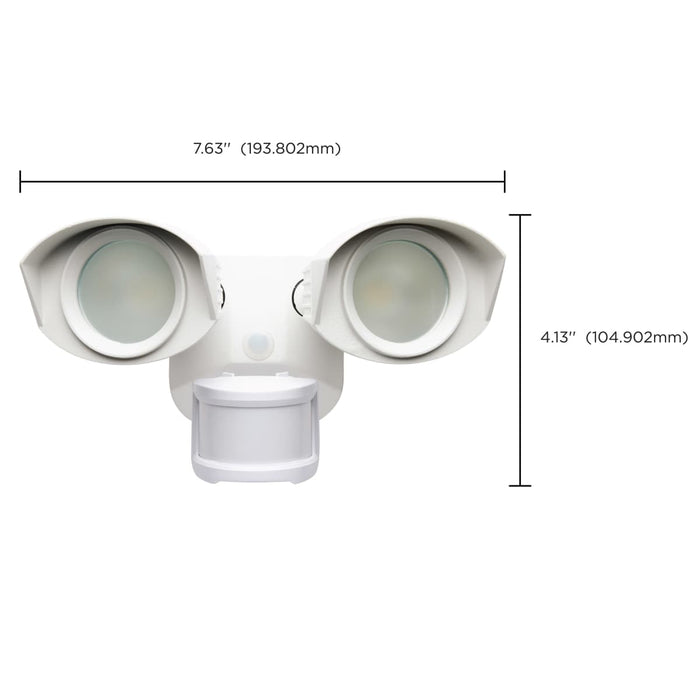 Security Lighting Nuvo 65-217 LED Security Light - Dual Head - White Finish - 4000K - Motion Sensor Nuvo