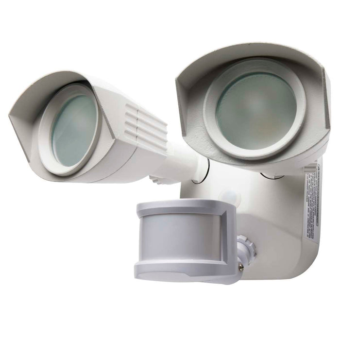 Security Lighting Nuvo 65-217 LED Security Light - Dual Head - White Finish - 4000K - Motion Sensor Nuvo