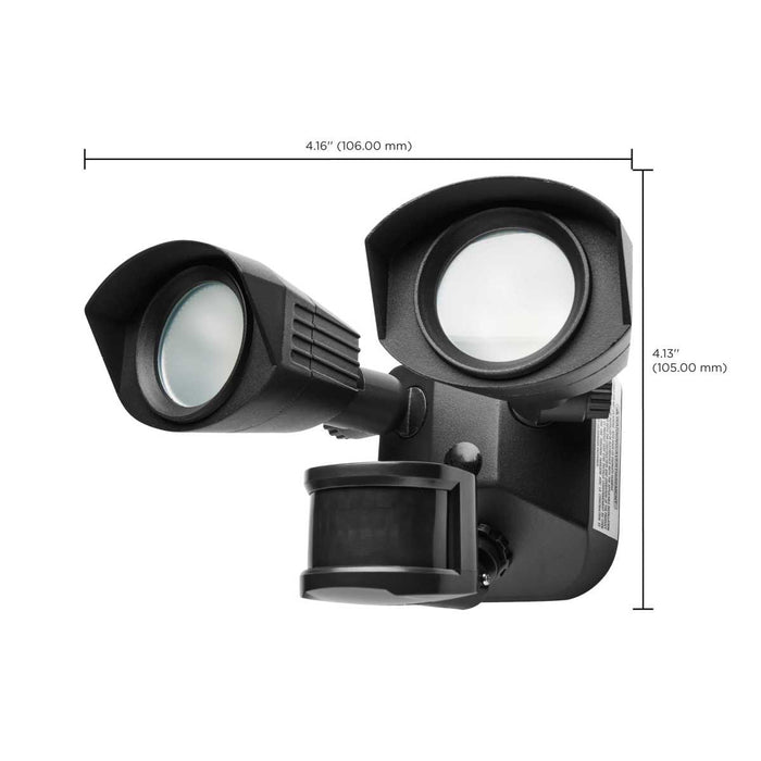 Security Lighting Nuvo 65-221 LED Security Light - Dual Head - Black Finish - 4000K - Motion Sensor Nuvo