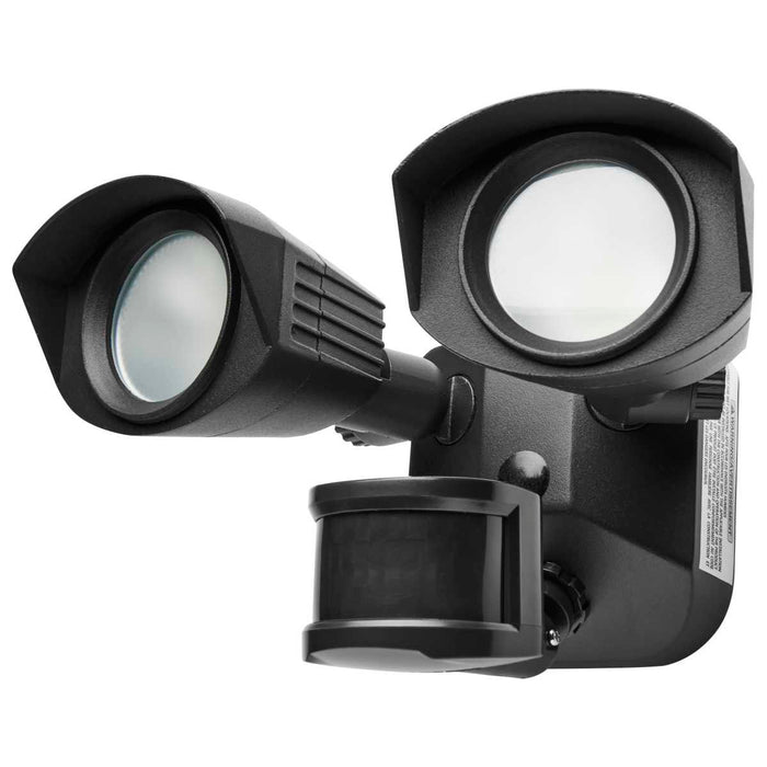 Security Lighting Nuvo 65-221 LED Security Light - Dual Head - Black Finish - 4000K - Motion Sensor Nuvo