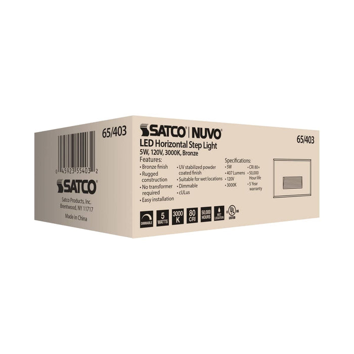 Step Light Nuvo 65-403 LED Horizontal Step Light - 5W - Bronze Finish - 120V Nuvo