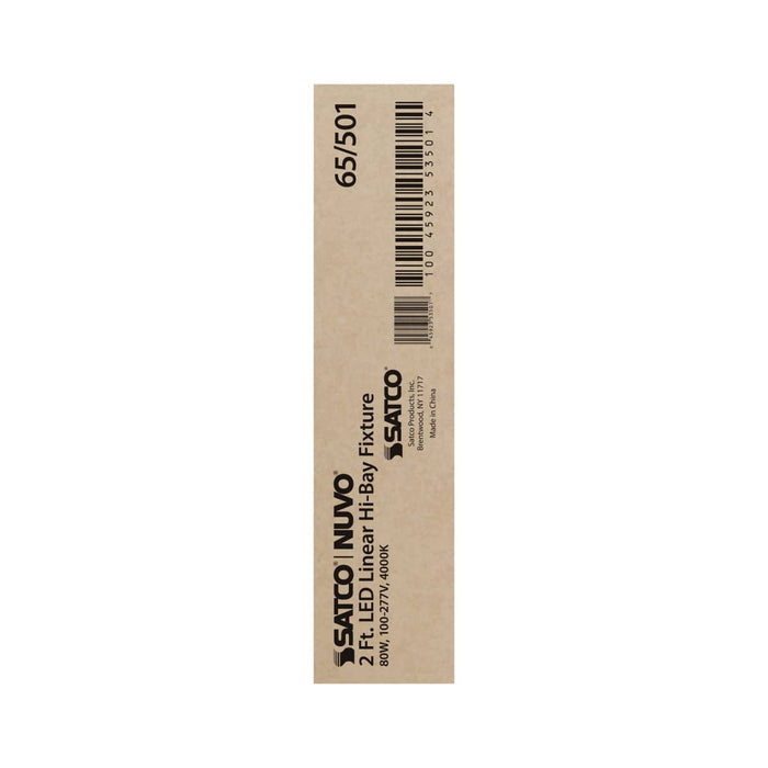 Linear Hi-Bay Nuvo 65-501 LED 2 ft. Linear Hi-Bay - 80W - 4000K - 100-277V - White Finish Nuvo