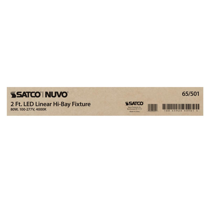 Linear Hi-Bay Nuvo 65-501 LED 2 ft. Linear Hi-Bay - 80W - 4000K - 100-277V - White Finish Nuvo
