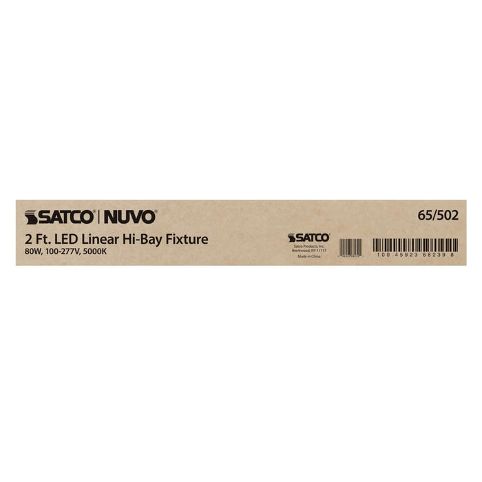Linear Hi-Bay Nuvo 65-502 LED 2 ft. Linear Hi-Bay - 80W - 5000K - 100-277V - White Finish Nuvo