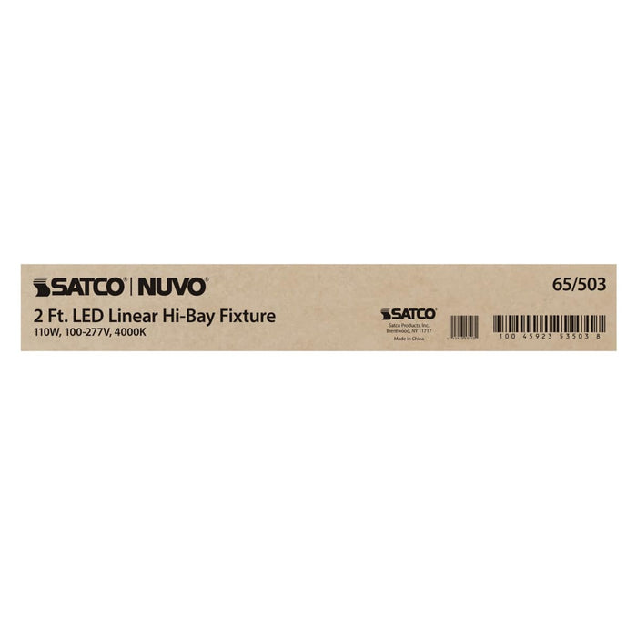 Linear Hi-Bay Nuvo 65-503 LED 2 ft. Linear Hi-Bay - 110W - 4000K - 100-277V - White Finish Nuvo