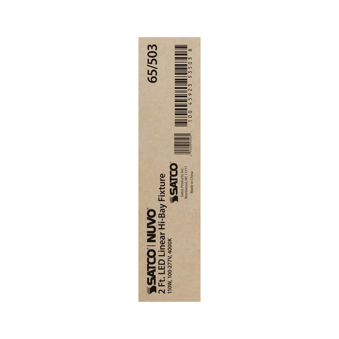 Linear Hi-Bay Nuvo 65-504 LED 2 ft. Linear Hi-Bay - 110W - 5000K - 100-277V - White Finish Nuvo