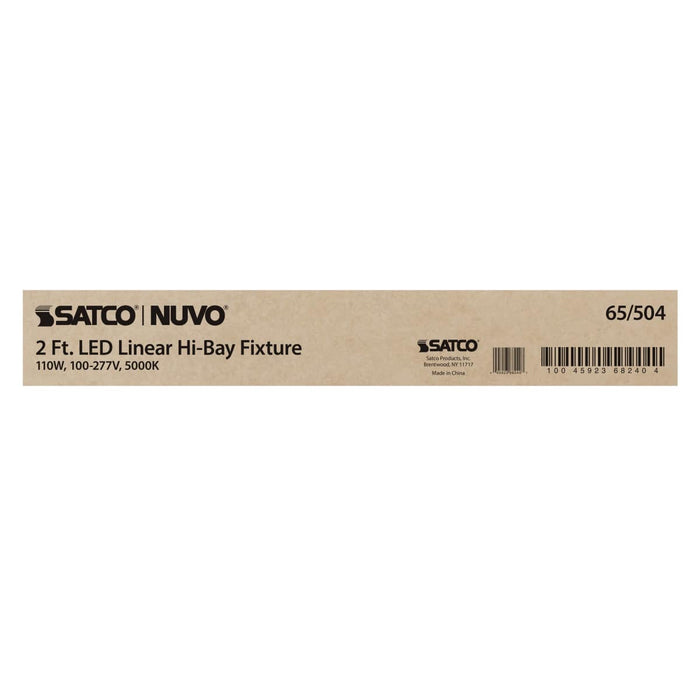 Linear Hi-Bay Nuvo 65-504 LED 2 ft. Linear Hi-Bay - 110W - 5000K - 100-277V - White Finish Nuvo