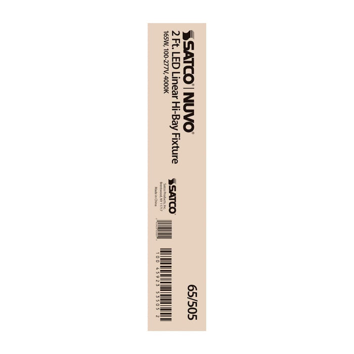 Linear Hi-Bay Nuvo 65-505 LED 2 ft. Linear Hi-Bay - 165W - 4000K - 100-277V - White Finish Nuvo
