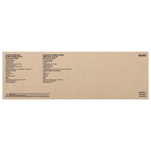 Linear Hi-Bay Nuvo 65-507 LED 4 ft. Linear Hi-Bay - 225W - 4000K - 100-277V - White Finish Nuvo
