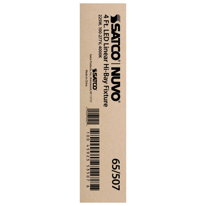 Linear Hi-Bay Nuvo 65-507 LED 4 ft. Linear Hi-Bay - 225W - 4000K - 100-277V - White Finish Nuvo