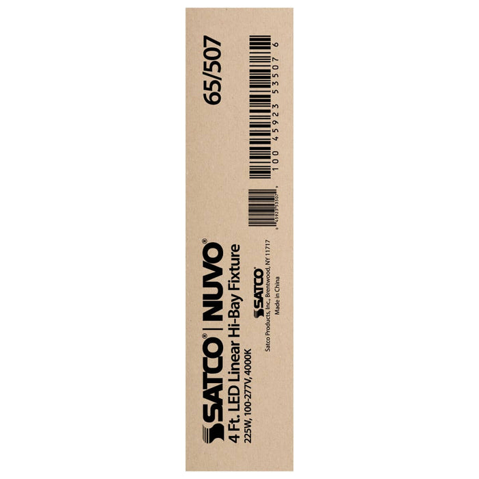 Linear Hi-Bay Nuvo 65-507 LED 4 ft. Linear Hi-Bay - 225W - 4000K - 100-277V - White Finish Nuvo