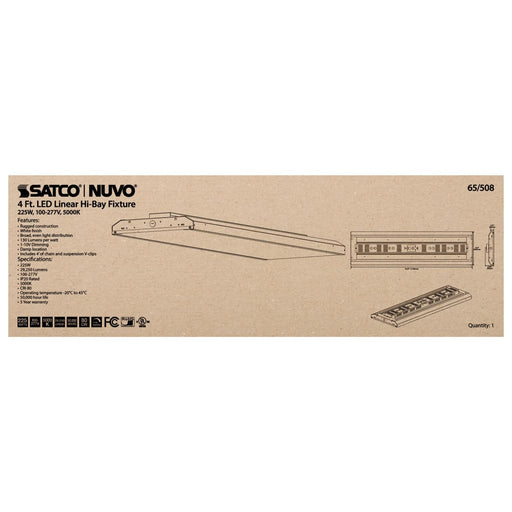 Linear Hi-Bay Nuvo 65-508 LED 4 ft. Linear Hi-Bay - 225W - 5000K - 100-277V - White Finish Nuvo