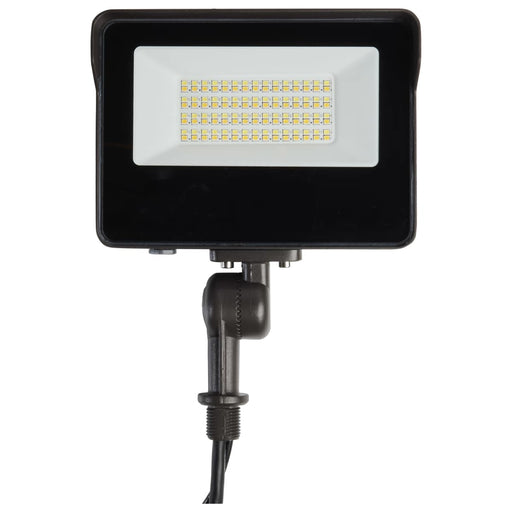 Flood Light Nuvo 65-541 LED Tempered Glass Flood Light with Bypassable Photocell - CCT Selectable 3K/4K/5K - Wattage Adjustable 15W/25W/35W - ColorQuick and PowerQuick Technology - Bronze Finish Nuvo