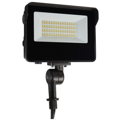 Flood Light Nuvo 65-541 LED Tempered Glass Flood Light with Bypassable Photocell - CCT Selectable 3K/4K/5K - Wattage Adjustable 15W/25W/35W - ColorQuick and PowerQuick Technology - Bronze Finish Nuvo