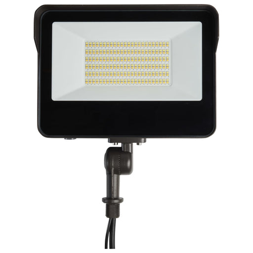 Flood Light Nuvo 65-542 LED Tempered Glass Flood Light with Bypassable Photocell - CCT Selectable 3K/4K/5K - Wattage Adjustable 45W/60W/80W - ColorQuick and PowerQuick Technology - Bronze Finish Nuvo