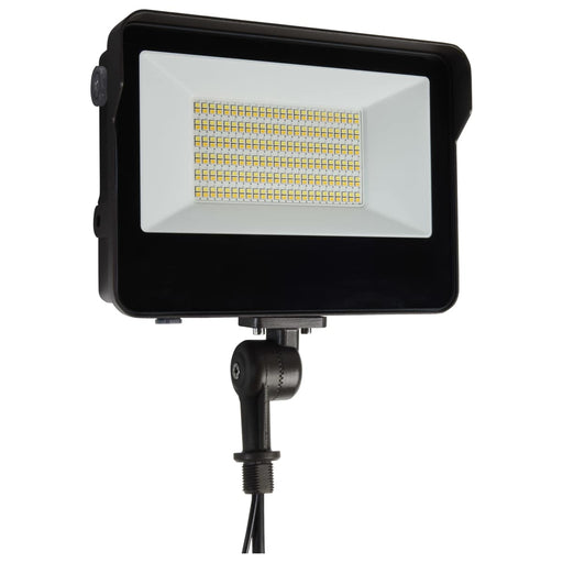 Flood Light Nuvo 65-542 LED Tempered Glass Flood Light with Bypassable Photocell - CCT Selectable 3K/4K/5K - Wattage Adjustable 45W/60W/80W - ColorQuick and PowerQuick Technology - Bronze Finish Nuvo