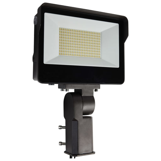 Flood Light Nuvo 65-543 LED Tempered Glass Flood Light with Bypassable Photocell - CCT Selectable 3K/4K/5K - Wattage Adjustable 100W/125W/150W - ColorQuick and PowerQuick Technology - Bronze Finish Nuvo
