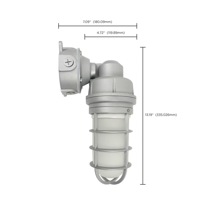 Vapor Proof Nuvo 65-550 LED Adjustable Vapor Tight Fixture - 20W - CCT Selectable 3K/4K/5K - Gray Finish Nuvo