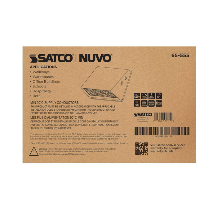 Wall Pack Nuvo 65-555 20/40/60 Watt LED Cutoff Wall Pack - 3K/4K/5K CCT - Field Selectable - Bronze - 120-347 Volt Nuvo