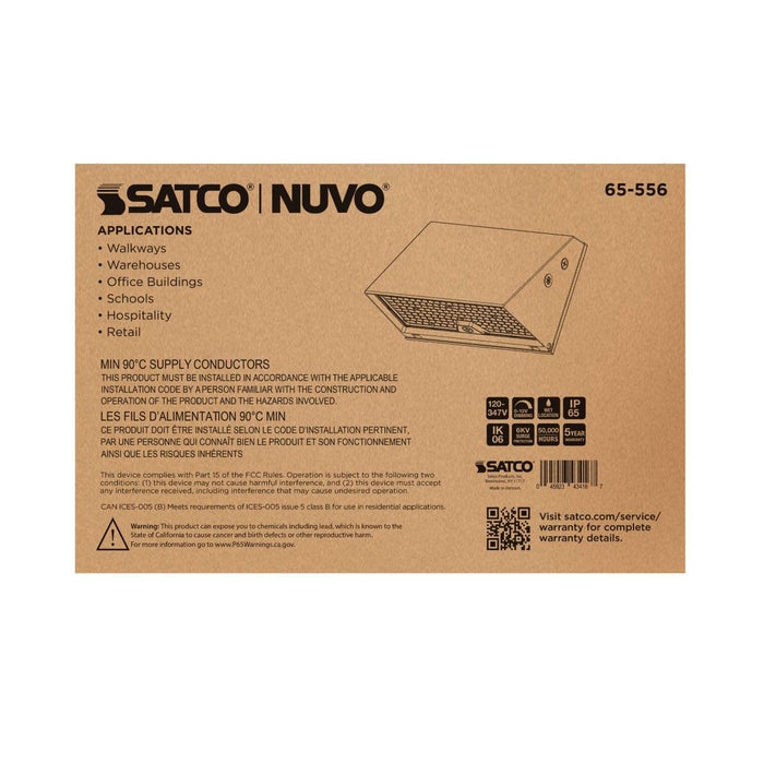 Wall Pack Nuvo 65-556 80/100/120 Watt LED Cutoff Wall Pack - 3K/4K/5K CCT - Field Selectable - Bronze - 120-347 Volt Nuvo