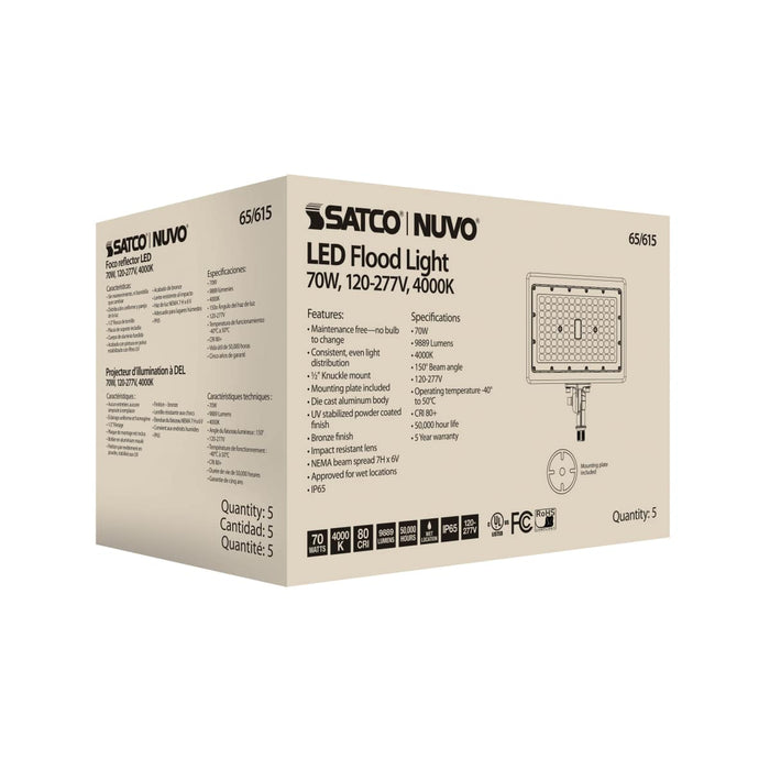 Flood Light Nuvo 65-615 LED Flood Light - 70 Watt - 4000K - Bronze Finish Nuvo