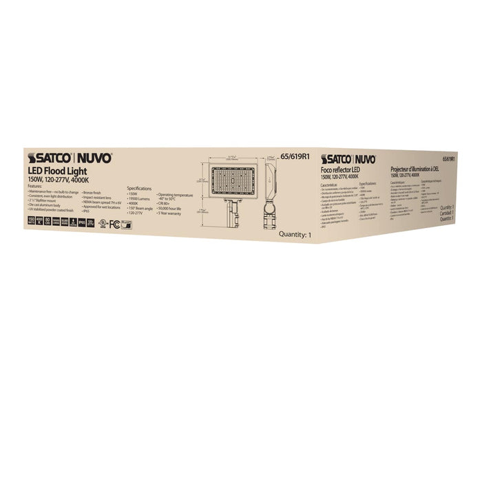 Flood Light Nuvo 65-619R1 LED Flood Light - 150 Watt - 4000K - Bronze Finish Nuvo