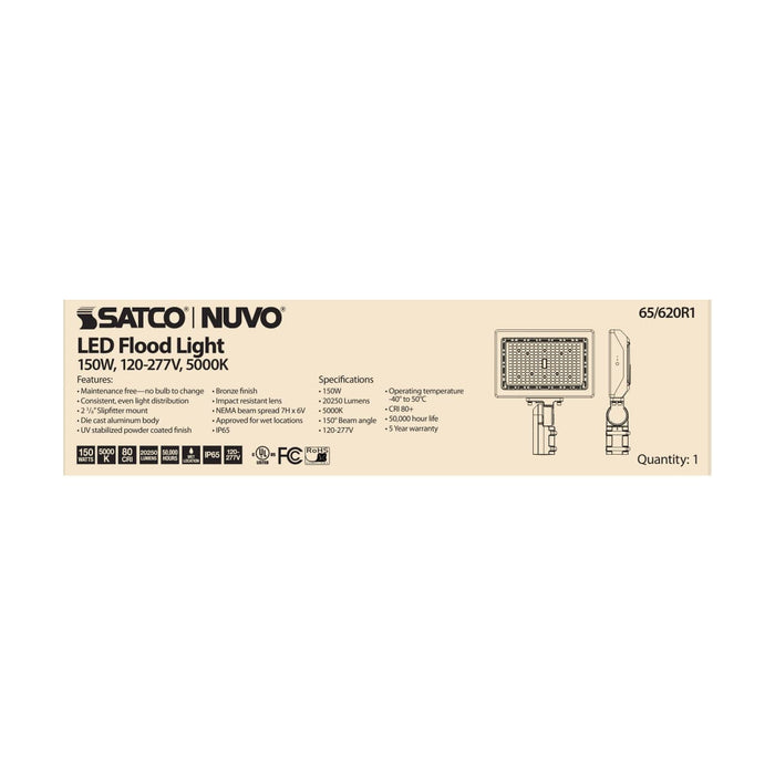 Flood Light Nuvo 65-620R1 LED Flood Light - 150 Watt - 5000K - Bronze Finish Nuvo