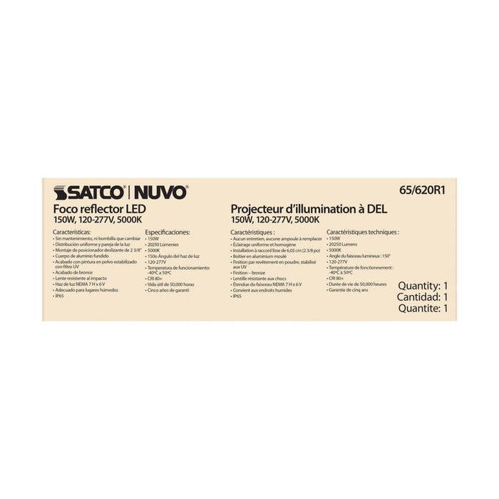 Flood Light Nuvo 65-620R1 LED Flood Light - 150 Watt - 5000K - Bronze Finish Nuvo