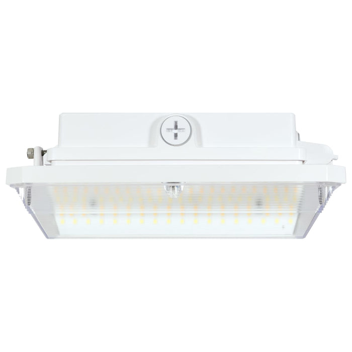 Canopy Nuvo 65-634 Square LED - Wide Beam Angle Canopy Light - 3K/4K/5K CCT Selectable - 20W/30W/45W Wattage Selectable - White Finish Nuvo