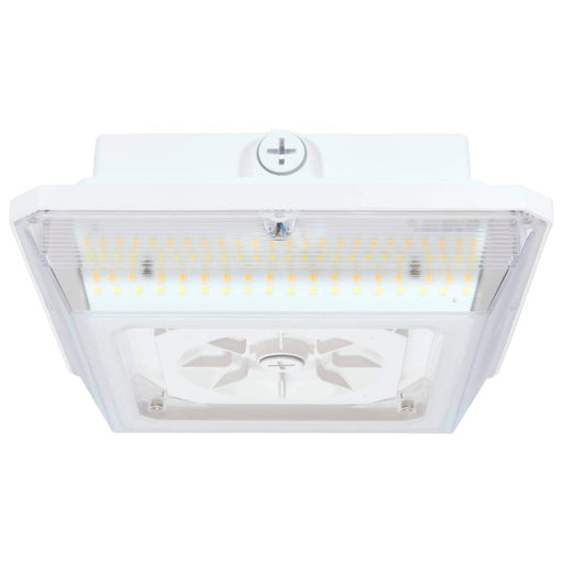 Canopy Nuvo 65-635 Square LED - Wide Beam Angle Canopy Light - 3K/4K/5K CCT Selectable - 60W/75W/90W Wattage Selectable - White Finish Nuvo