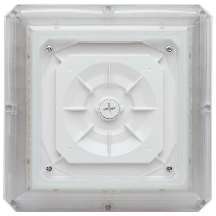 Canopy Nuvo 65-635 Square LED - Wide Beam Angle Canopy Light - 3K/4K/5K CCT Selectable - 60W/75W/90W Wattage Selectable - White Finish Nuvo