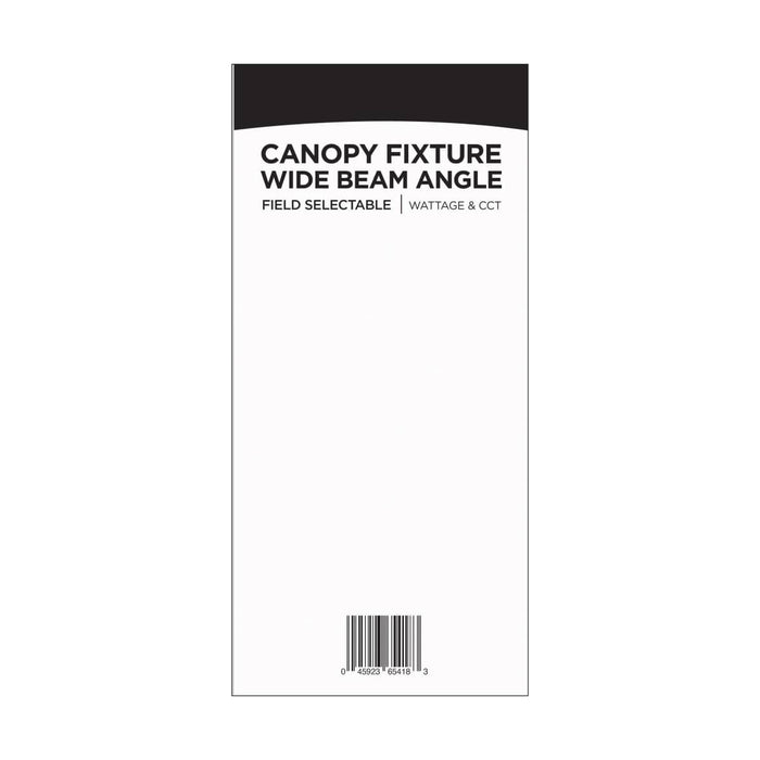Canopy Nuvo 65-635 Square LED - Wide Beam Angle Canopy Light - 3K/4K/5K CCT Selectable - 60W/75W/90W Wattage Selectable - White Finish Nuvo