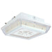 Canopy Nuvo 65-635 Square LED - Wide Beam Angle Canopy Light - 3K/4K/5K CCT Selectable - 60W/75W/90W Wattage Selectable - White Finish Nuvo