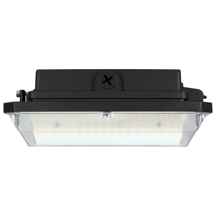 Canopy Nuvo 65-636 Square LED - Wide Beam Angle Canopy Light - 3K/4K/5K CCT Selectable - 20W/30W/45W Wattage Selectable - Bronze Finish Nuvo