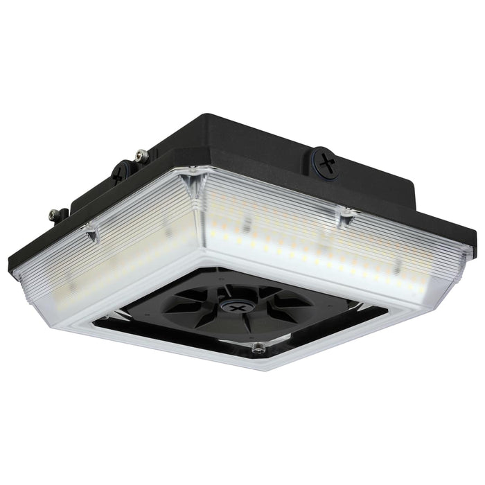 Canopy Nuvo 65-636 Square LED - Wide Beam Angle Canopy Light - 3K/4K/5K CCT Selectable - 20W/30W/45W Wattage Selectable - Bronze Finish Nuvo