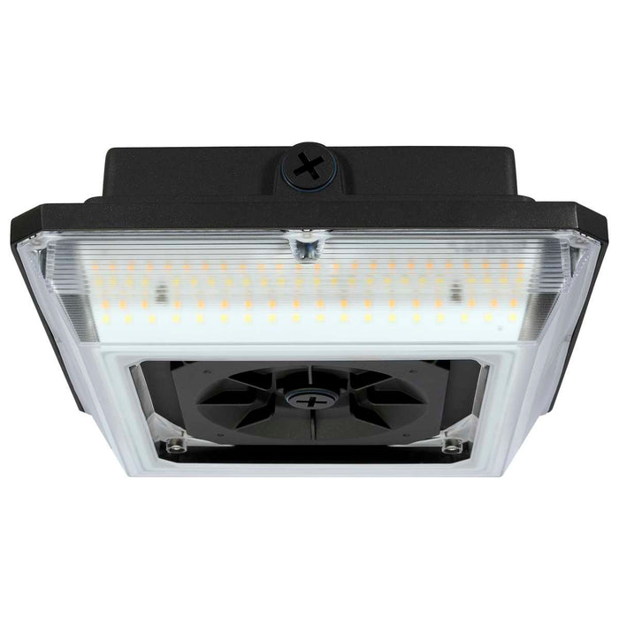 Canopy Nuvo 65-637 Square LED - Wide Beam Angle Canopy Light - 3K/4K/5K CCT Selectable - 60W/75W/90W Wattage Selectable - Bronze Finish Nuvo