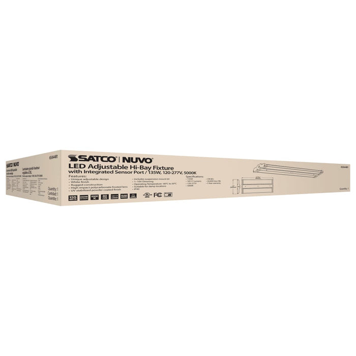 Linear Hi-Bay Nuvo 65-644R1 LED Adjustable High bay - 135 Watt - 5000K - Integrated Sensor Port - 120-277 Volt - White Finish Nuvo