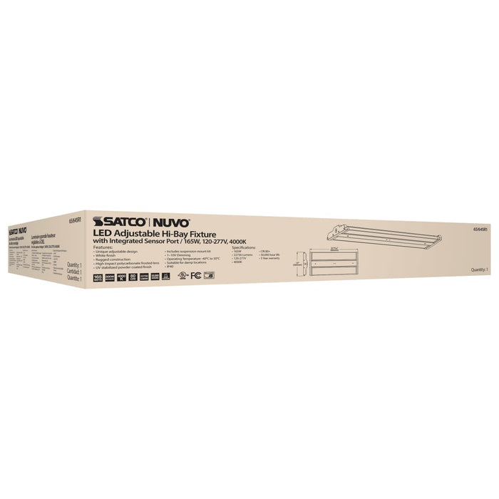 Linear Hi-Bay Nuvo 65-645R1 LED Adjustable High bay - 165 Watt - 4000K - Integrated Sensor Port - 120-277 Volt - White Finish Nuvo