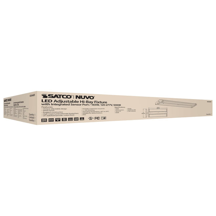 Linear Hi-Bay Nuvo 65-646R1 LED Adjustable High bay - 165 Watt - 5000K - Integrated Sensor Port - 120-277 Volt - White Finish Nuvo