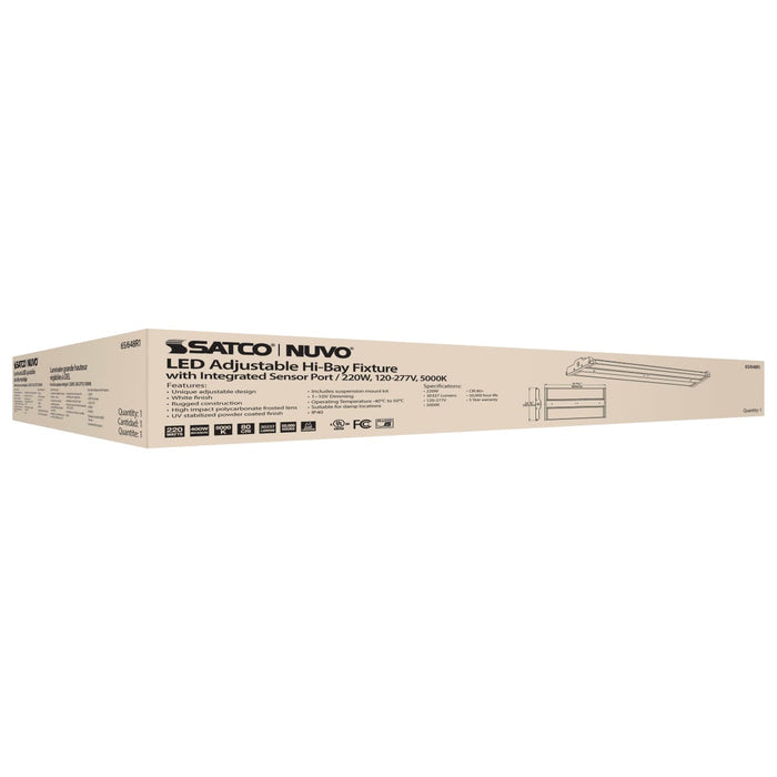 Linear Hi-Bay Nuvo 65-648R1 LED Adjustable High bay - 220 Watt - 5000K - Integrated Sensor Port - 120-277 Volt - White Finish Nuvo